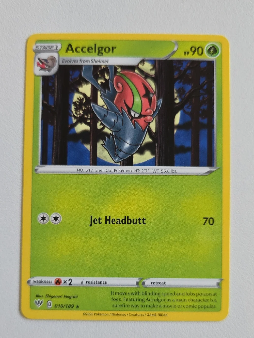 Pokemon Shelmot, Accelgor, Karranlast, And Escavalier Cards